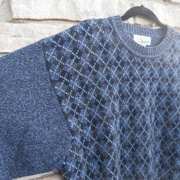 Vintage Other - Vintage Northern Spirit Argyle Wool Knit Sweater